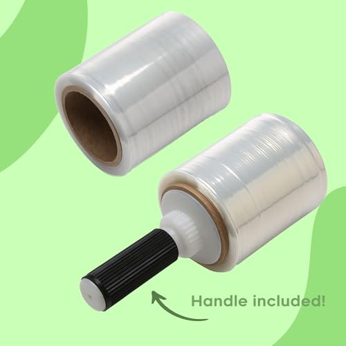 The Boxery 5" x 1,000 ft Clear Hand Stretch Wrap with Reusable Handle