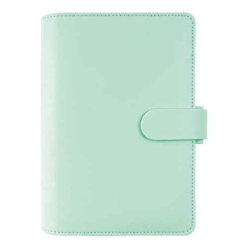 Filofax Saffiano Organizer, Personal Size, Neo Mint - Cross-Grain, Leather-Look, Six Rings, Week-to-View Calendar Diary, Multilingual, 2025 (C028806-25)