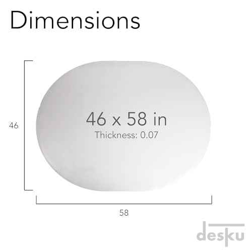 DESKU Super Oval Desk Chair Mat ? Heavy-Duty PVC Mats for Hard Floor Protection, Clear, 46" x 58" Inches, Made in The USA