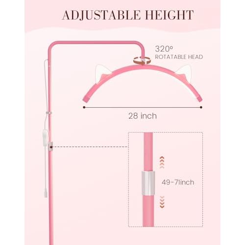 Eyelash LED Floor Lamp, Adjustable Half Moon Esthetician Beauty Light for Eyelash Extension, Tattoo, Skincare, Eyebrows, Filming Content Creation