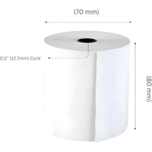 (40 PACK) 3 1/8" Thermal Receipt Paper Rolls BPA-Free, 80mm Printer Paper, Fits All POS Systems, Cash Register, Credit Card Terminals, Clover Station, Star TSP100III, Epson Receipt Printers