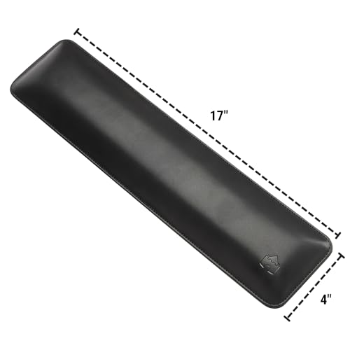 Bailey Full Size by Castle - Leather Ergonomic Computer Wrist Rest Pad for Keyboards with Around 104 Keys - Firm Keyboard Wrist Support for Typists, Gaming, and Heavy Office Use (Nightfall, Full Size)