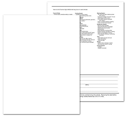 1-Part Self-Adhesive Buyers Guide Form (Letter, 100 Pack) - Blank Front, Adhesive All Sides