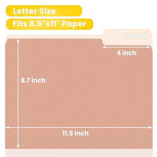 SUNEE Pastel Color File Folders 18 Pack 8.5 x 11 Office Document Organizers