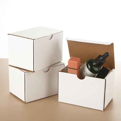 100 PCS Small Boxes for Shipping 4x3x3 Shipping Boxes for Business White Cardboard Boxes Small Mailing Box White Packing Box for Packing, Moving and Storage
