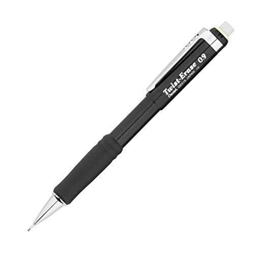 Pentel Twist-Erase III Mechanical Pencil, (0.9mm), Bold Line, Black Barrel, Pack of 4 (QE519BP4A)