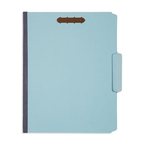 Blue Summit Pressboard File Folders, 1 Inch Expansion Pressboard Folders Letter Size, Light Blue ? 25 Pack