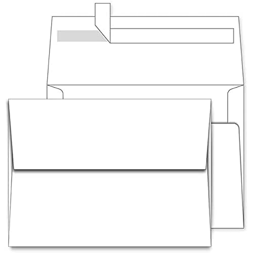 A7 Printable White Envelopes 5x7 100 Pack Quick Self Seal,for 5x7 Cards Perfect for Weddings, Invitations, Photos, Graduation, Baby Shower 5.25 x 7.25 inches£¬AZAZA