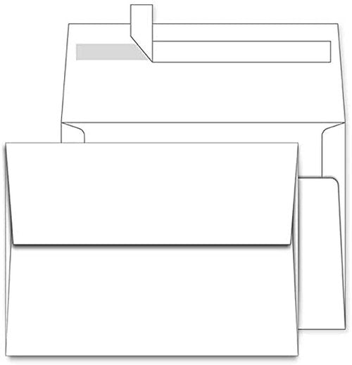 A7 Printable White Envelopes 5x7 100 Pack Quick Self Seal,for 5x7 Cards Perfect for Weddings, Invitations, Photos, Graduation, Baby Shower 5.25 x 7.25 inches，AZAZA