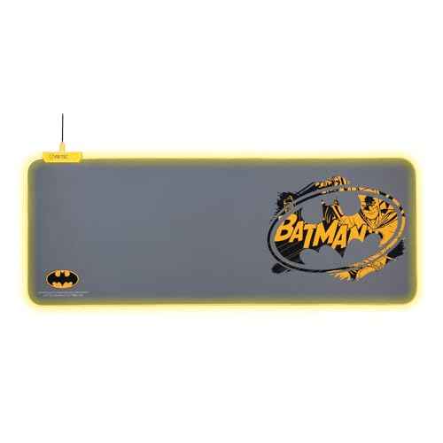FRTEC - XL Batman RGB LED Light Mouse and Keyboard Pad, Plug and Play, Smooth Surface, Non Slip