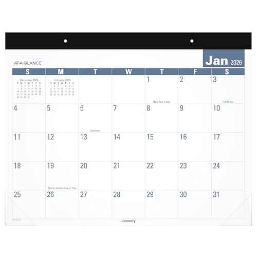 AT-A-GLANCE 2026 Desk Calendar, Monthly, Desk Pad, 21.75" x 17", Standard, Easy to Read (SKLP243226)