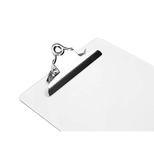 Plastic Transparent Clipboards (Set of 6) Multi Pack Clipboard | Strong 12.5 x 9 Inch | Holds 100 Sheets! Acrylic Clipboards with Big Clips | School Supplies for Kids, Teachers, College Students