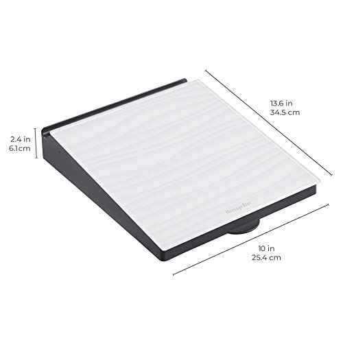 ECR4Kids MessageStor Dry-Erase Glass Board Memo Station, Desk Organizer, Waves