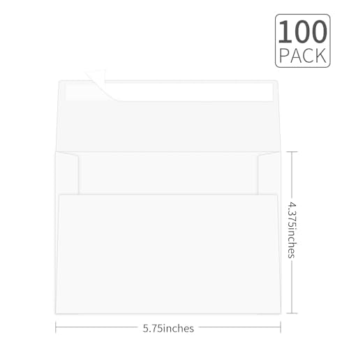 A2 Envelopes 100 Pack White Self Seal Invitations Mailers Rinrda