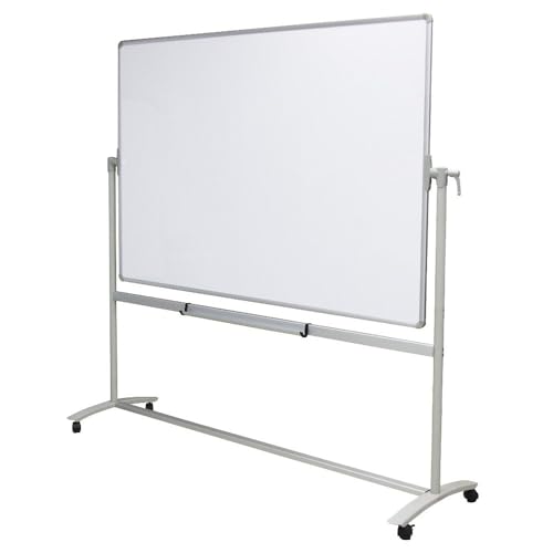 VIZ-PRO Double-Sided Mobile Whiteboard Easel, 48x36 Inches for Presentations