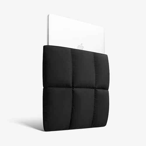 Comfyable Puffy Laptop Sleeve 13 Inch 14 Inch, Quilted Puffer Laptop Carrying Case, Pillow Case Compatible with MacBook Air M4 2025 M3 M2 M1, MacBook Pro M5 M4 Pro/Max, Black
