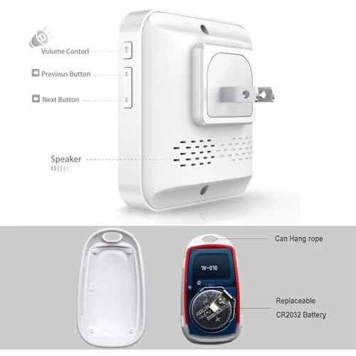 Caregiver Pager, FullHouse Wireless Emergency Button for Elderly, IP55 Waterproof, Call Button Panic Button for Home/Patient/Disabled