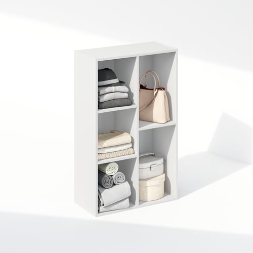 Furinno Reed White 5-Cube Reversible Closet Organizer Shelves