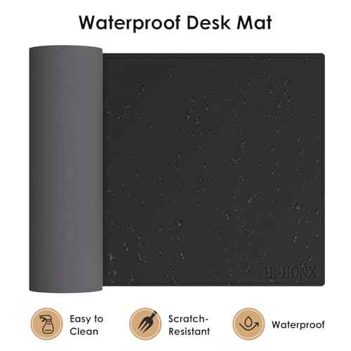 Magnetic Mouse Pad with Wireless Charging, 35.4'' x 16.9'' Extra Large Desk Pad, Waterproof and Scratch-Resistant Mousepad, Charcoal Black Computer Mouse Mat for MacBook, PC, Laptop