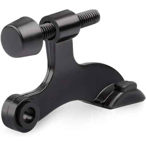 HOMOTEK 48 Pack Hinge Pin Black Door Stopper,Adjustable Deluxe Heavy Duty Door Stopper 2-1/2"x1-3/4,with Black Rubber Bumper Tips
