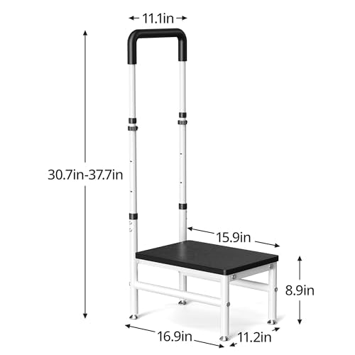 Heavy Duty Step Stool with Handle for Adults & Seniors, Max 400 lbs