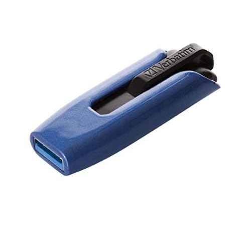 Verbatim 128GB USB 3.0 Store 'n' Go V3 Max Flash Drive - Cap-Less & PC / Mac Compatible - Blue