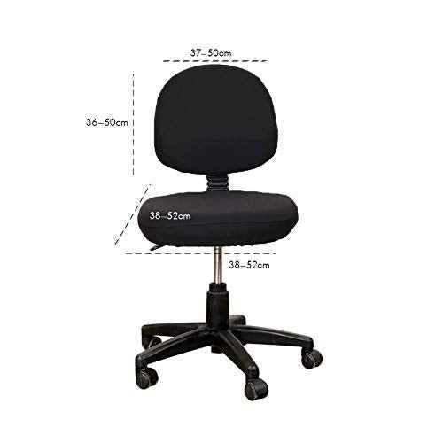 TOPINCN Office Computer Chair Covers, Split Stretchable Seat Cover Universal Split Rotating Swivel Chair Slipcover Protector 2 Piece, Office Chair Backrest Cover Rotating Chair Seat Cover (Black)
