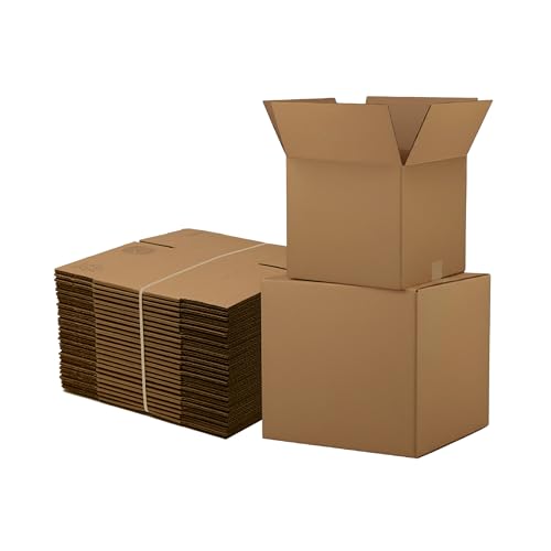 12x12x12 Inch Corrugated Cardboard Boxes - 25-Pack, Heavy Duty Packing & Shipping