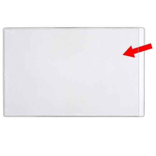 StoreSMART - 5" x 8" Non-Adhesive Vinyl Plastic Pocket - Open Short Side - 25 Pack - PE108S-C-25