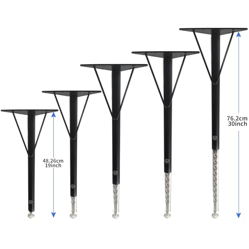 Adjustable Table Legs, 19-30 inch for Activity & Office Tables - Set of 4 (Black)