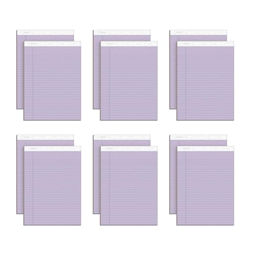 TOPS Prism Writing Pads, 8-1/2" x 11-3/4", Legal Rule, Orchid, Perforated, 50 Sheets, 12 Pack (63140)