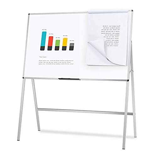VIZ-PRO Melamine H-Stand Whiteboard/Adjustable Dry Erase Easel,48 x 36 Inches