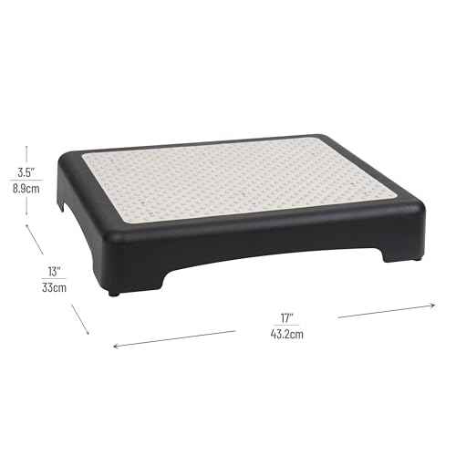 Mind Reader Platform Booster Step, Step Stool for Seniors, Indoor Outdoor, Riser, 17" L x 13" W x 3.5" H, Black and White