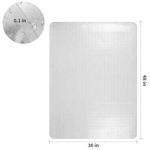 Large Chair Mat for Carpets Heavy-Duty Desk Chair Mat for Office, Studio & Pet Areas | Non-Slip Floor Mat with Grip Spikes, Smooth Glide Surface, Easy Clean & Extra Thick Carpet Protector (36" x 48")