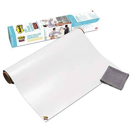Post-it Dry Erase Surface with Adhesive Backing, 36" x 24", White – Transform Surfaces into a Dry Erase Board – Easy Installation and Removal