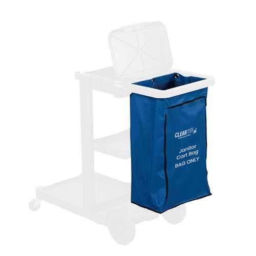Restaurantware-Janitor CART Bag ONLY: Clean Tek Professional 16.93 x 10.63 x 29.53 Inch Janitorial Bag, 1 Heavy-Duty Receptacle - Janitor Cart Sold Separately, Durable, Blue Plastic Replacement