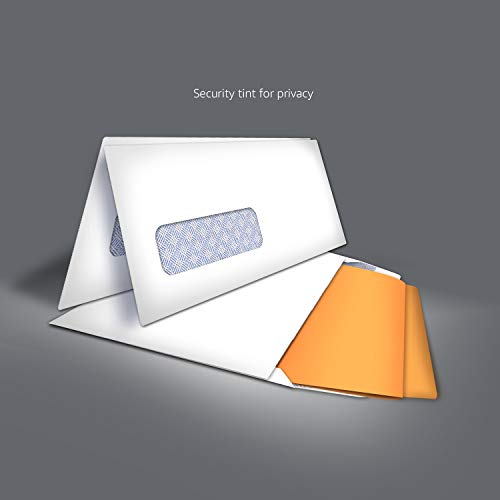 Amazon Basics #10 Security Tinted Self-Seal Business Envelopes with Left Window, Peel & Seal, White, 500-Pack