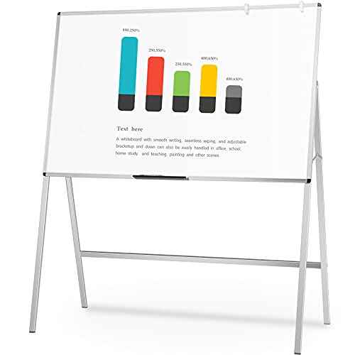 VIZ-PRO Melamine H-Stand Whiteboard/Adjustable Dry Erase Easel,48 x 36 Inches