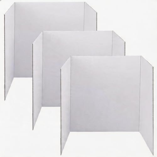JOOLOKT 48 x 36 Inch White Corrugated Tri-Fold Presentation Boards 3 Pack