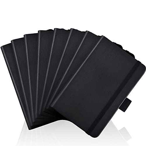 AISBUGUR Pocket Notebook, Small Notebook, 2-Pack Total 320 Pages,3.7" x 5.7" Pocket Notebook (8 Pack, 8 Pack Black)