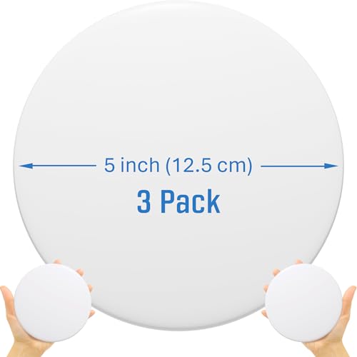 White XL Door Stop Wall Protectors 5-Inch, 3 Pack — No Drilling, Shock Absorbent Bumper