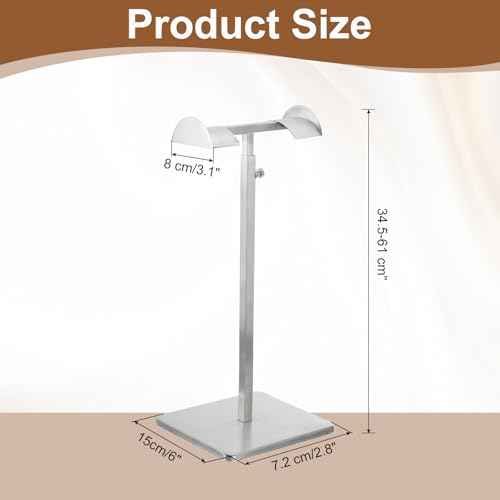 uxcell D Shaped Purse Display Stand Adjustable Handbag Rack Single Hook Holder, Silver