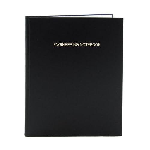 BookFactory Engineering Notebook/Graph Paper Notebook/Quadrille 4 X 4 Quad Ruled, 168 Pages, 8'' x 10'' (.25¡± Lab Grid Format), Black, Section Sewn Hardbound (Made in USA)