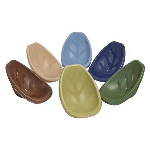 ECR4Kids Plastic Leaf Floor Seat Set – Kids Rocking Floor Chairs for Classroom & Home, 6-Pack