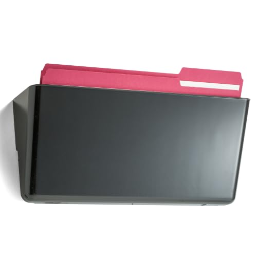 Officemate Legal-Size Wall File Organizer Pack of 1 Black Wall Mountable Document Holder