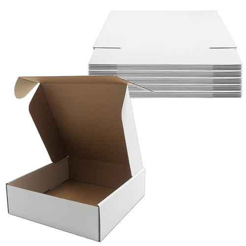 10x10x3 inch Shipping Boxes, White Corrugated Cardboard Box Literature Mailing Shipping Packaging Recyclable Storage Boxes and Craft Gifts Giving Products Business White Box Set of 25 (10''x10''x3'')