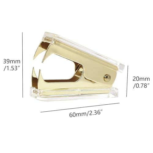 NatSumeBasics Clear Gold Staple Remover – 60mm, 1 Pack, Yellow Gold Tone