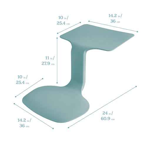 ECR4Kids The Surf Portable Lap Desk, Flexible Seating, Seafoam