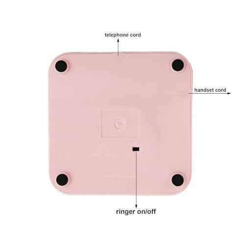 TelPal Corded Pink Retro Landline Home Phone, Basic Pink Decorative Analog Telephone Set, Senior Phone for Home/Office/Hotel
