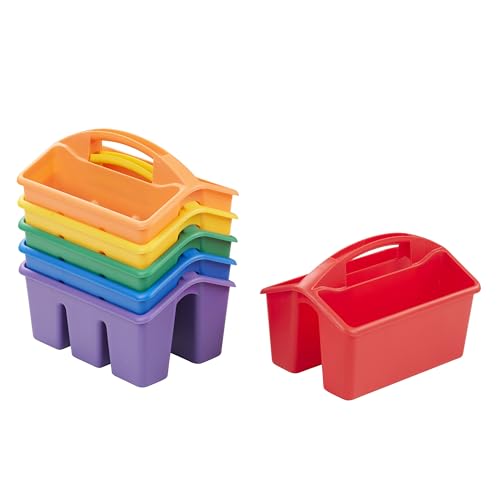 ECR4Kids 4-Compartment Small Caddy, Storage Organizer, Primary, 6-Pack